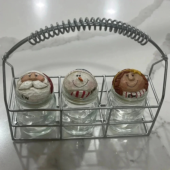 Eddie‎ Walker Apothecary Jar Set Angel Snowman Santa Midwest Cannon Falls - Picture 6 of 16